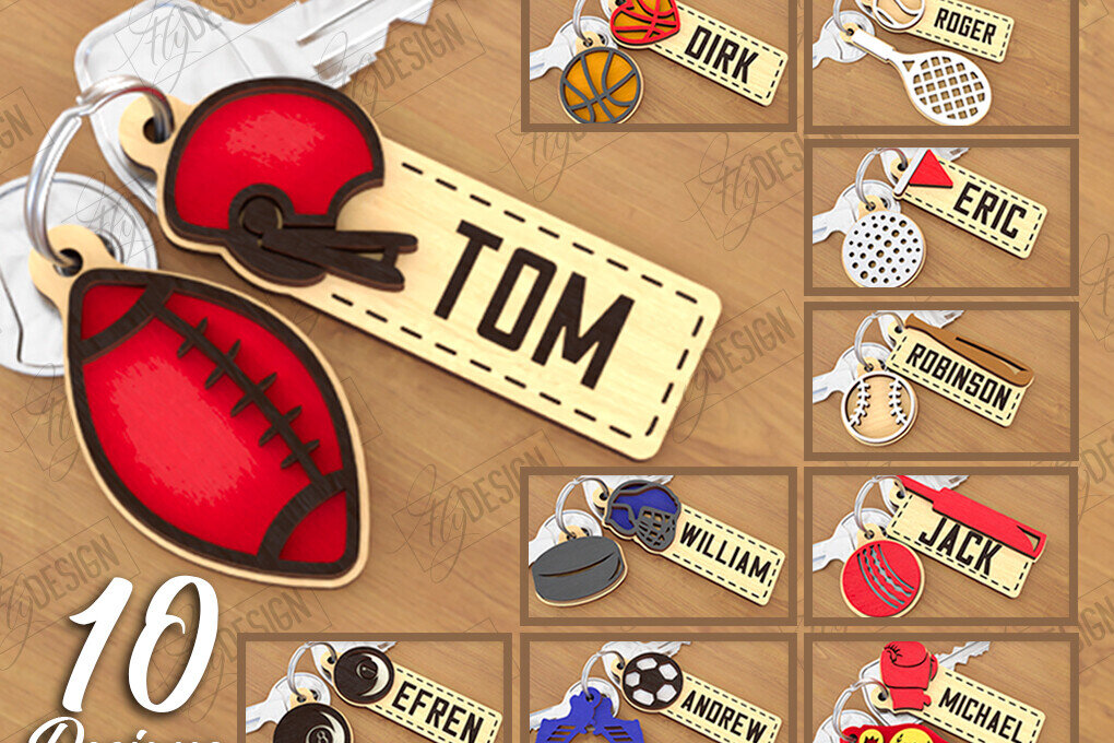 Σετ των 3 Intra απο ξύλο plywood 3mm-4mm πάχος – Αθλητικά μπρελόκ Bundle|Μπρελόκ Δίασταση  5x5 cm INTRAFABR-122387930