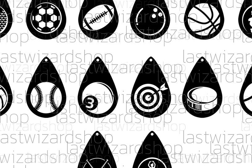 Σετ των 3 Intra απο ξύλο plywood 3mm-4mm πάχος – Sports Mom Earrings, Sports Faux Δίασταση  5x5 cm INTRAFABR-25097846