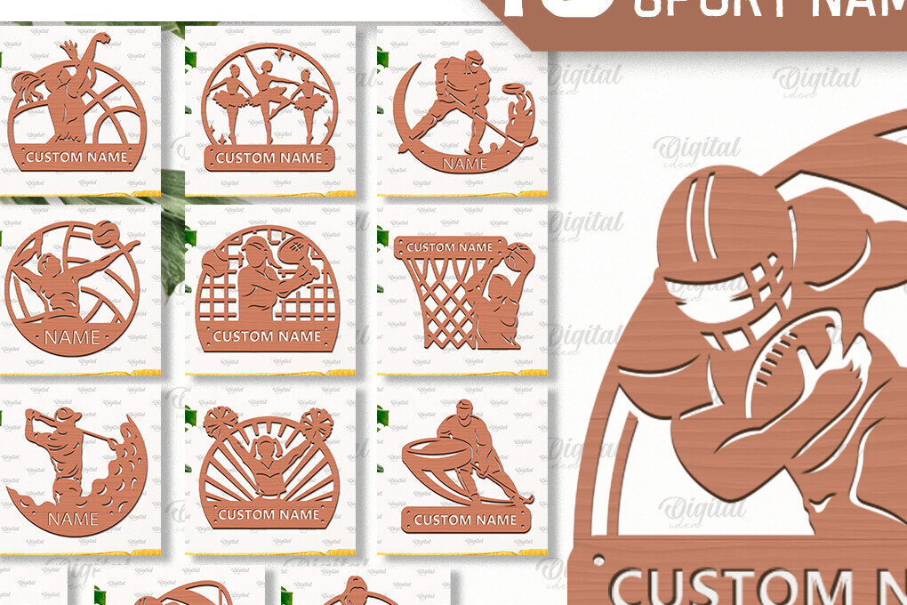 Σετ των 2 Intra απο ξύλο plywood 3mm-4mm πάχος – Πακέτο κοπής λέιζερ με πινακίδες αθλητισμού Δίασταση  20x20 cm INTRAFABR-97153260