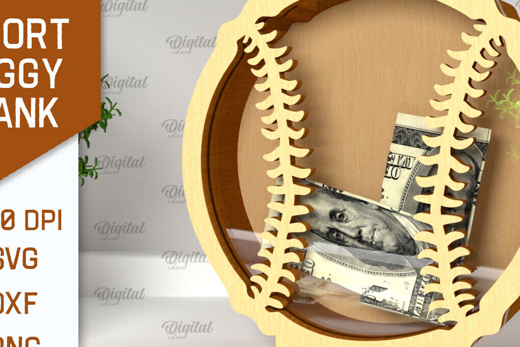 Σετ των 2 Intra απο ξύλο plywood 3mm-4mm πάχος – Sport Piggy Bank Laser. Τράπεζα Χρημάτων Δίασταση  20x20 cm INTRAFABR-98046756