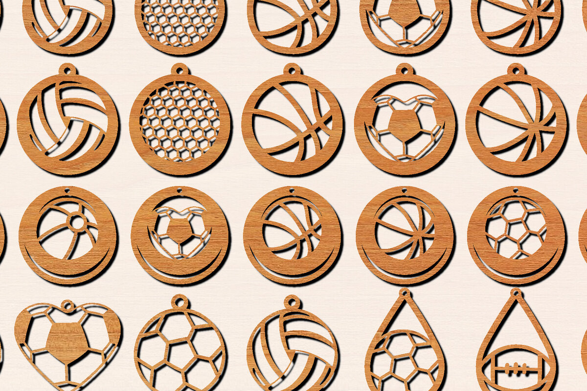 Σετ των 3 Intra απο ξύλο plywood 3mm-4mm πάχος – Αθλητικά Ξύλινα Σκουλαρίκια Πακέτο κοπής με λέιζερ Δίασταση  5x5 cm INTRAFABR-97990011