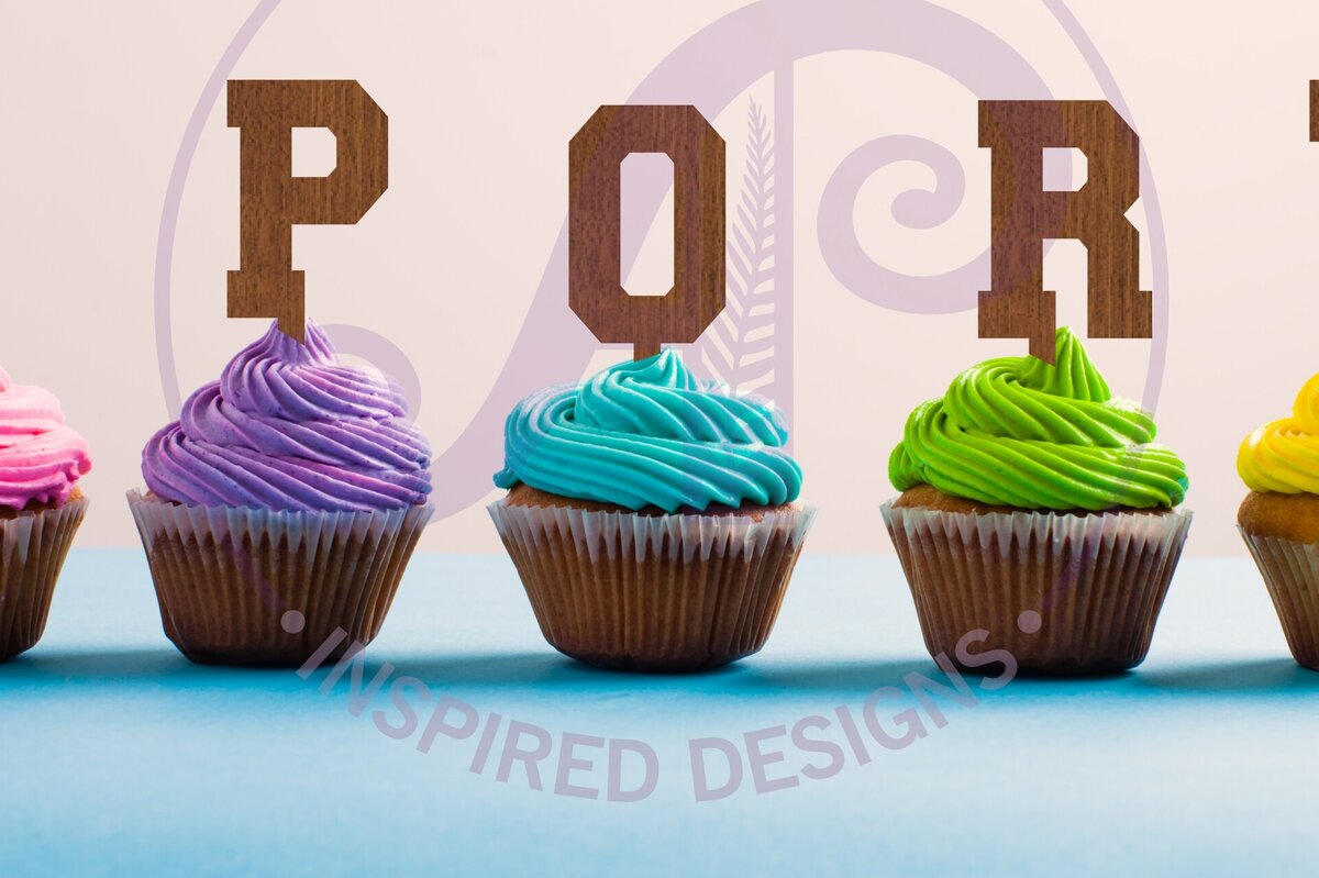 Σετ των 2 Intra απο ξύλο plywood 3mm-4mm πάχος – Αθλητικά γράμματα αλφαβήτου Cupcake Toppers Δίασταση  20x20 cm INTRAFABR-96528643