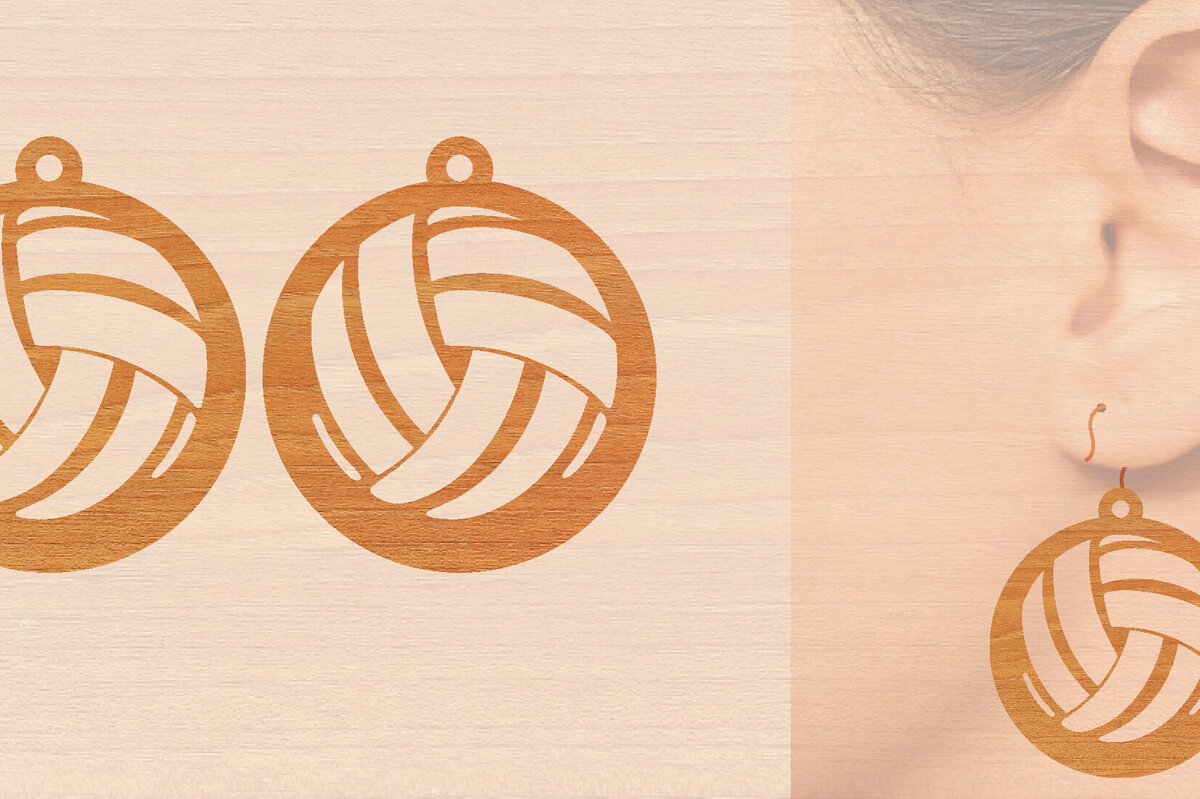 Σετ των 3 Intra απο ξύλο plywood 3mm-4mm πάχος – Αθλητικά Ξύλινα Σκουλαρίκια με Μπάλα Laser Δίασταση  5x5 cm INTRAFABR-97988587