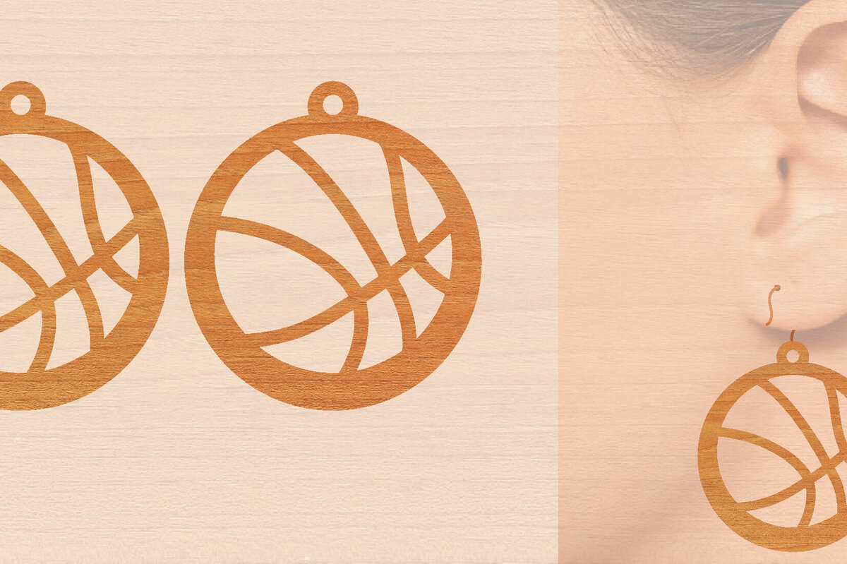 Σετ των 3 Intra απο ξύλο plywood 3mm-4mm πάχος – Αθλητικά Ξύλινα Σκουλαρίκια με Μπάλα Laser Δίασταση  5x5 cm INTRAFABR-97988709