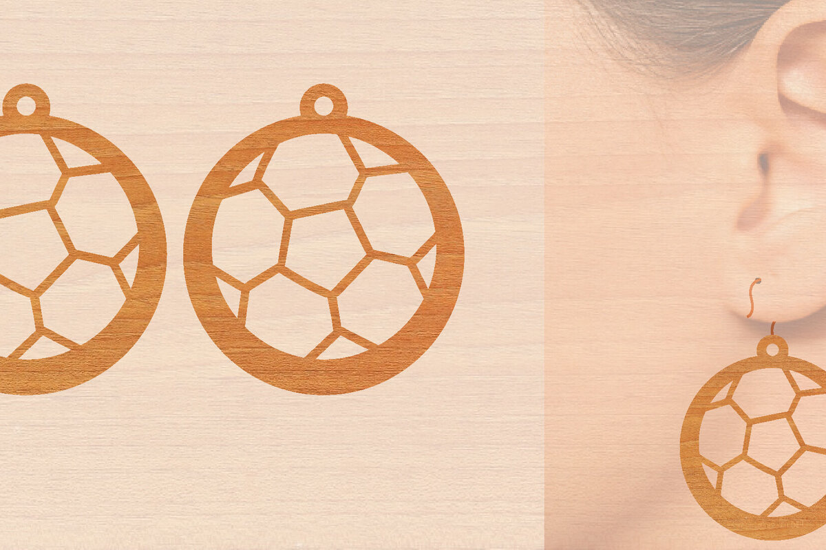 Σετ των 3 Intra απο ξύλο plywood 3mm-4mm πάχος – Αθλητικά Ξύλινα Σκουλαρίκια με Μπάλα Laser Δίασταση  5x5 cm INTRAFABR-97988920