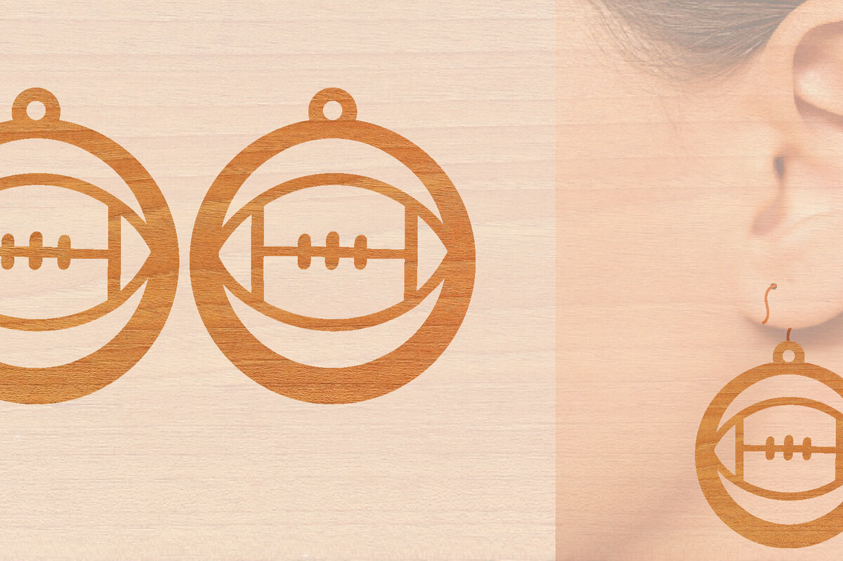 Σετ των 3 Intra απο ξύλο plywood 3mm-4mm πάχος – Αθλητικά Ξύλινα Σκουλαρίκια με Μπάλα Laser Δίασταση  5x5 cm INTRAFABR-97988982