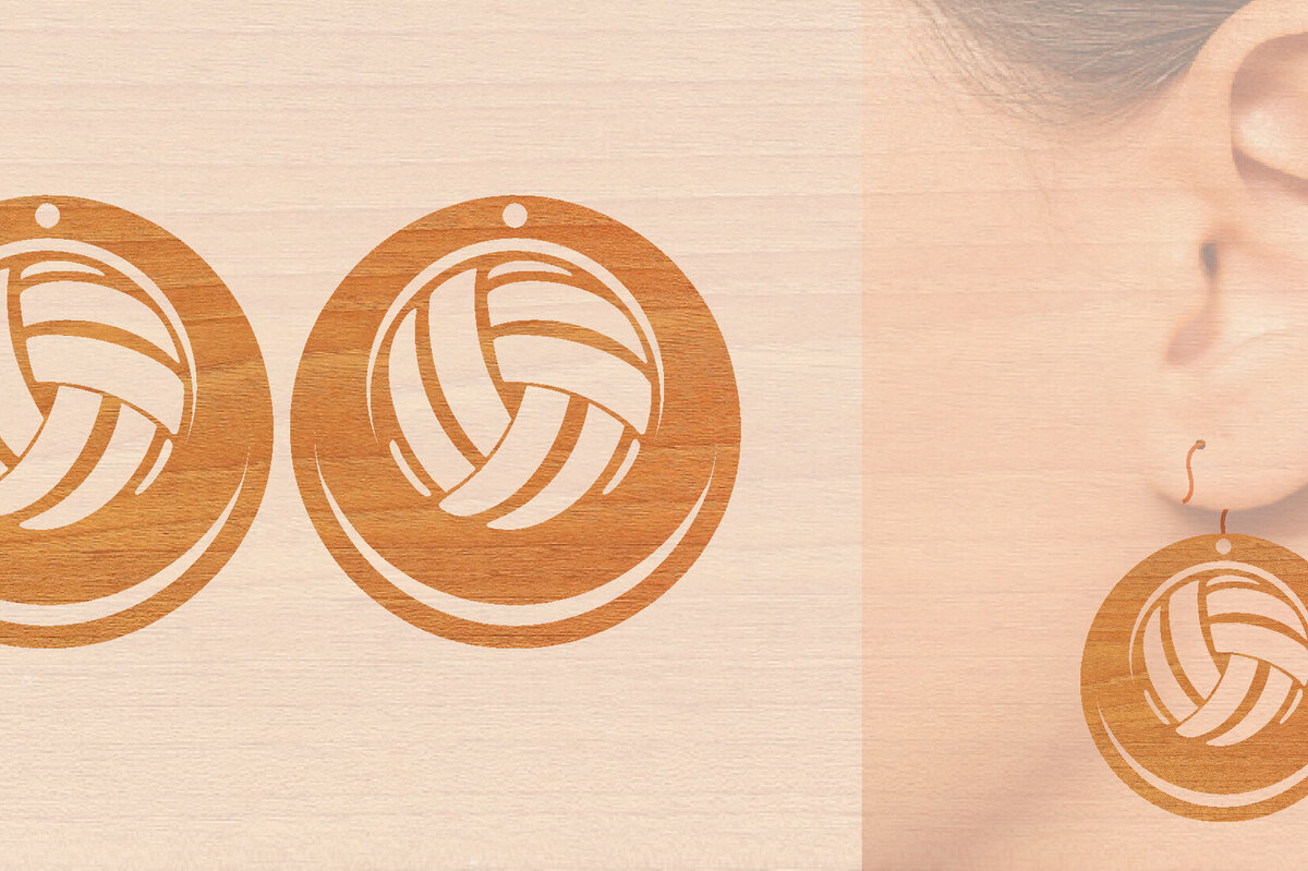 Σετ των 3 Intra απο ξύλο plywood 3mm-4mm πάχος – Αθλητικά Ξύλινα Σκουλαρίκια με Μπάλα Laser Δίασταση  5x5 cm INTRAFABR-97989048