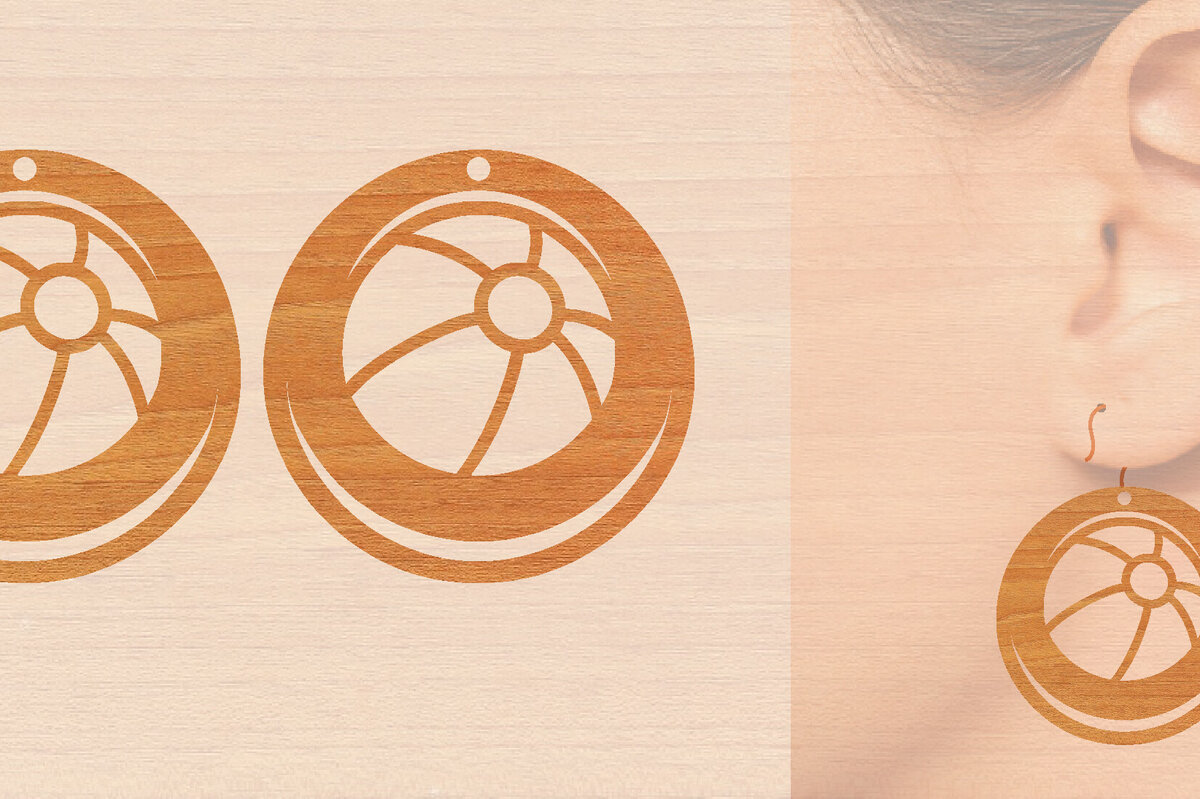 Σετ των 3 Intra απο ξύλο plywood 3mm-4mm πάχος – Αθλητικά Ξύλινα Σκουλαρίκια με Μπάλα Laser Δίασταση  5x5 cm INTRAFABR-97989165