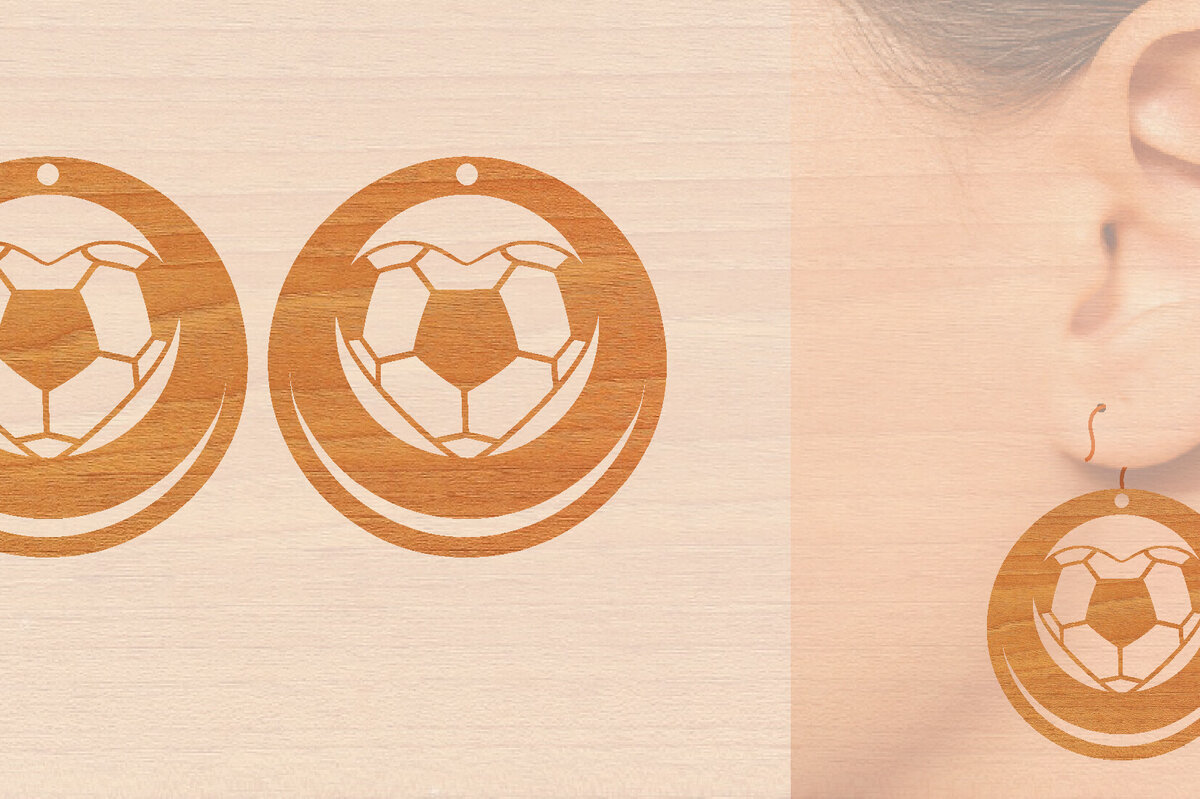 Σετ των 3 Intra απο ξύλο plywood 3mm-4mm πάχος – Αθλητικά Ξύλινα Σκουλαρίκια με Μπάλα Laser Δίασταση  5x5 cm INTRAFABR-97989254