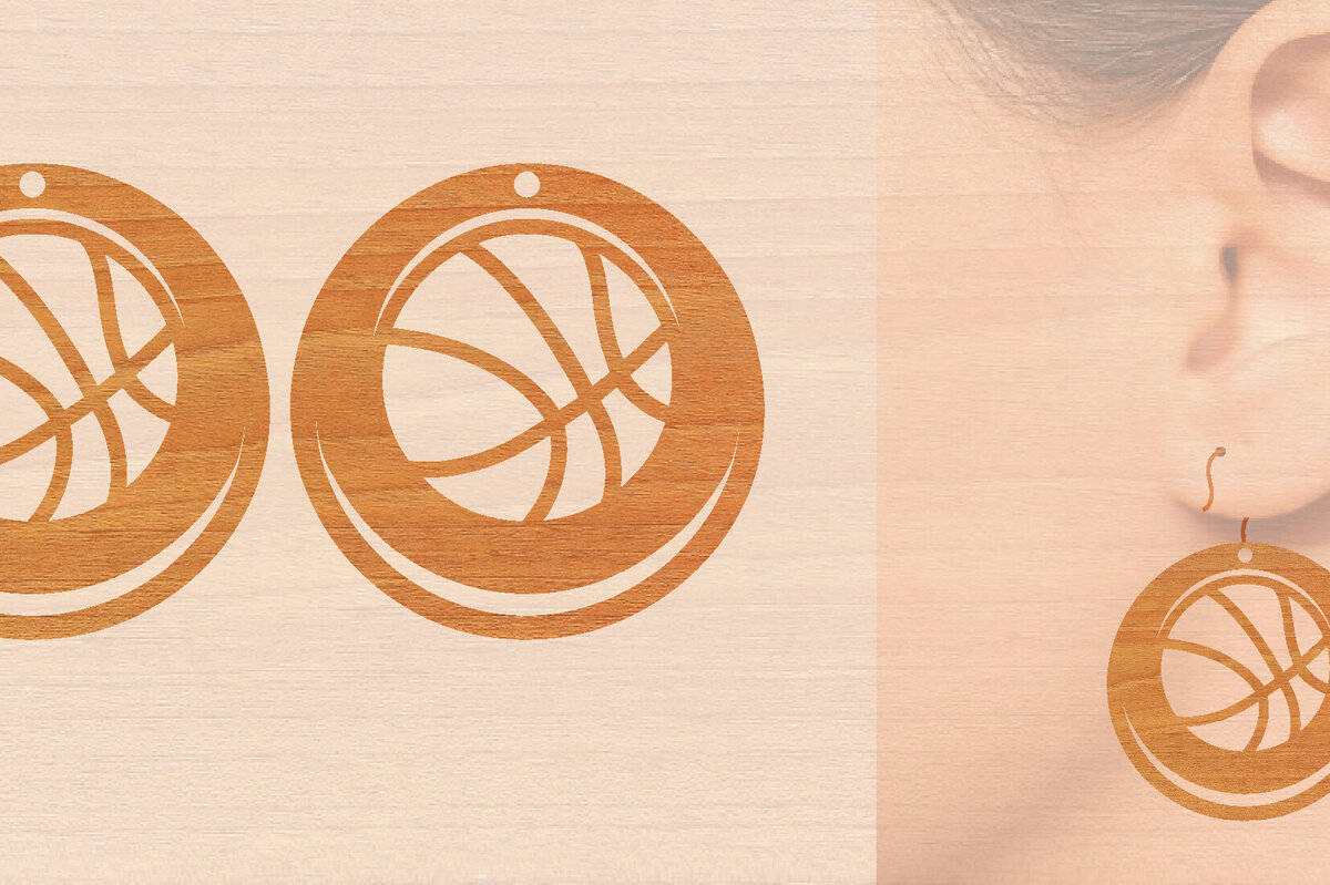 Σετ των 3 Intra απο ξύλο plywood 3mm-4mm πάχος – Αθλητικά Ξύλινα Σκουλαρίκια με Μπάλα Laser Δίασταση  5x5 cm INTRAFABR-97989310