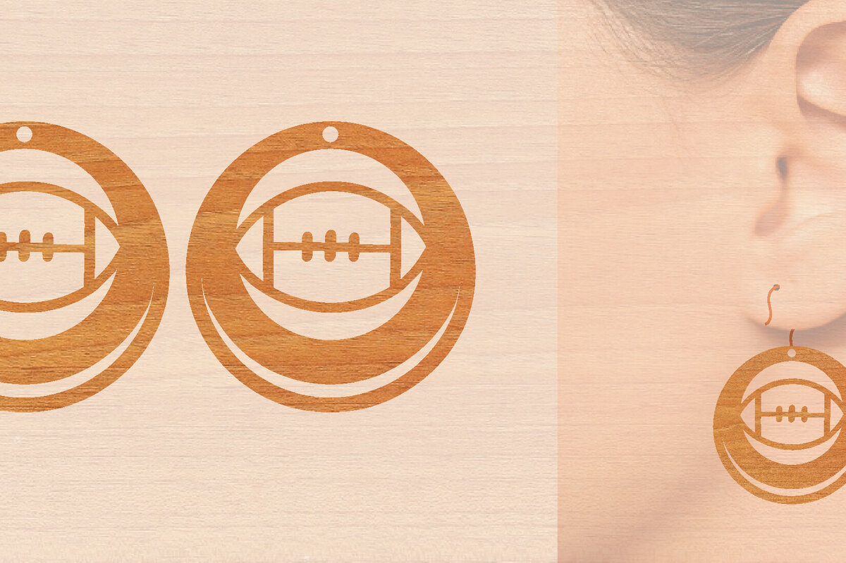 Σετ των 3 Intra απο ξύλο plywood 3mm-4mm πάχος – Αθλητικά Ξύλινα Σκουλαρίκια με Μπάλα Laser Δίασταση  5x5 cm INTRAFABR-97989427