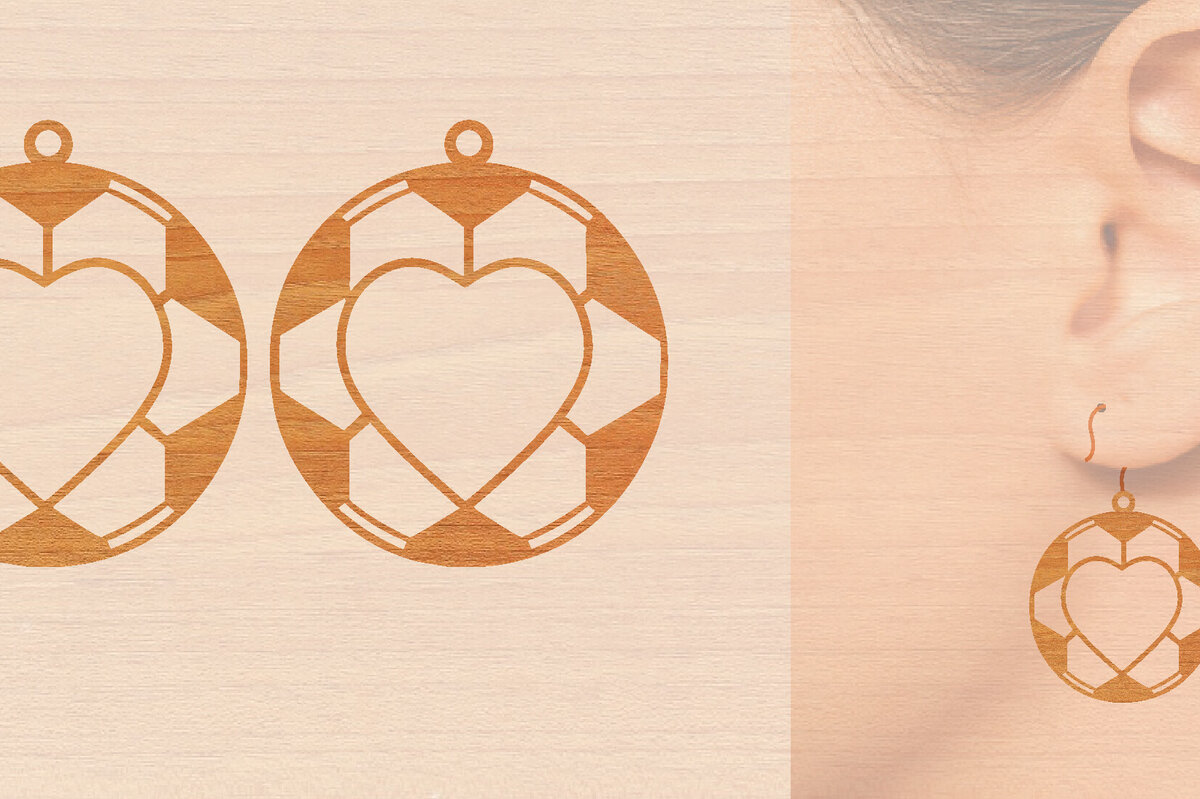 Σετ των 3 Intra απο ξύλο plywood 3mm-4mm πάχος – Αθλητικά Ξύλινα Σκουλαρίκια με Μπάλα Laser Δίασταση  5x5 cm INTRAFABR-97989481