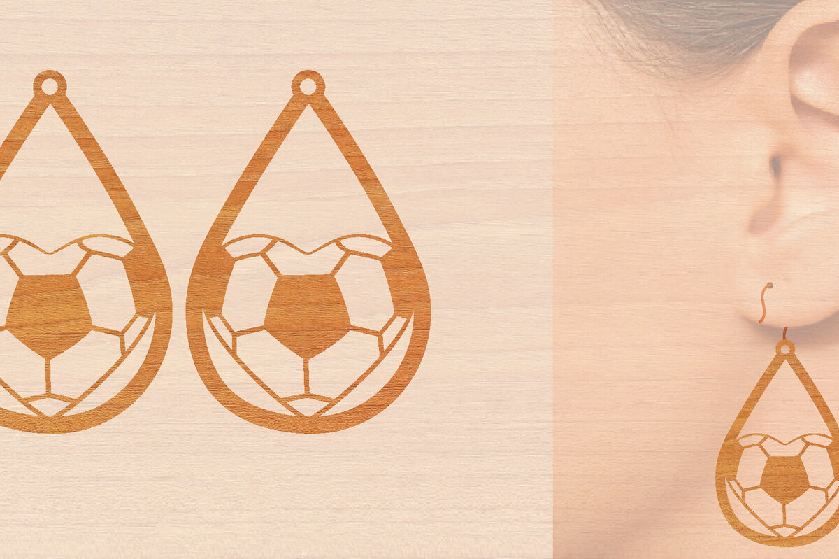 Σετ των 3 Intra απο ξύλο plywood 3mm-4mm πάχος – Αθλητικά Ξύλινα Σκουλαρίκια με Μπάλα Laser Δίασταση  5x5 cm INTRAFABR-97988138