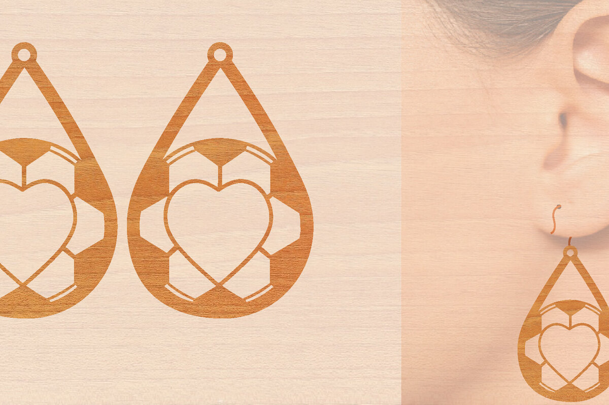 Σετ των 3 Intra απο ξύλο plywood 3mm-4mm πάχος – Αθλητικά Ξύλινα Σκουλαρίκια με Μπάλα Laser Δίασταση  5x5 cm INTRAFABR-97988283