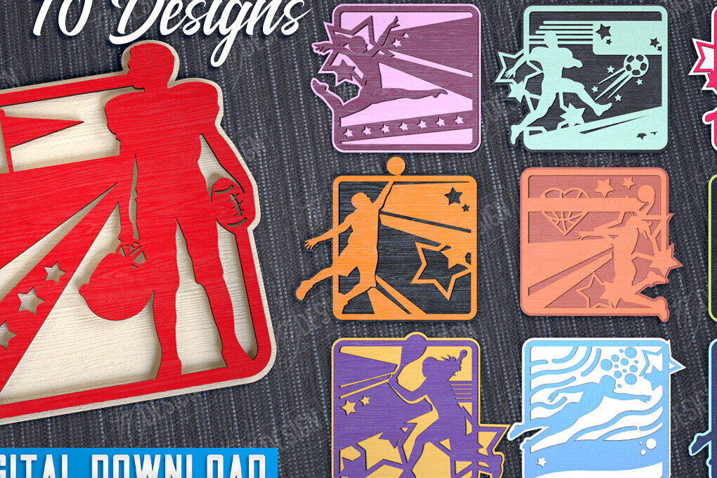 Σετ των 2 Intra απο ξύλο plywood 3mm-4mm πάχος – Πακέτο αθλητικής διακόσμησης| Αθλητικό μονόγραμμα |CNC Δίασταση  20x20 cm INTRAFABR-113922131