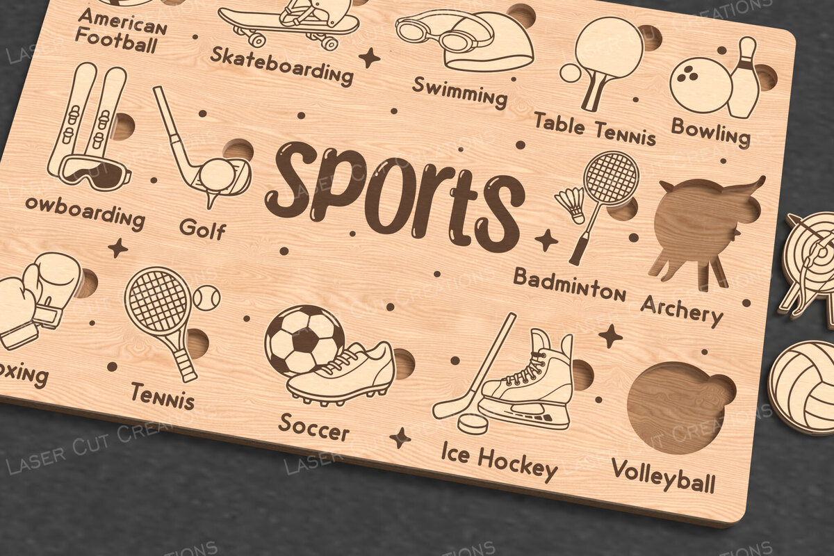 Σετ των 2 Intra απο ξύλο plywood 3mm-4mm πάχος – Αθλητικό παζλ για παιδιά Δίασταση  20x20 cm INTRAFABR-123160742