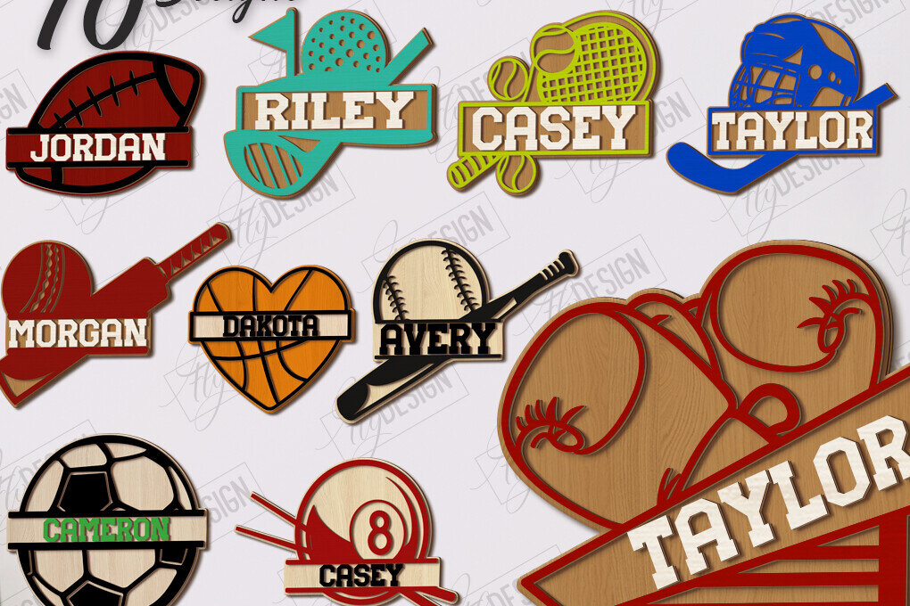 Σετ των 2 Intra απο ξύλο plywood 3mm-4mm πάχος – Αθλητική Διακόσμηση Τοίχων Πακέτο κοπής με λέιζερ | CNC Δίασταση  20x20 cm INTRAFABR-123135719