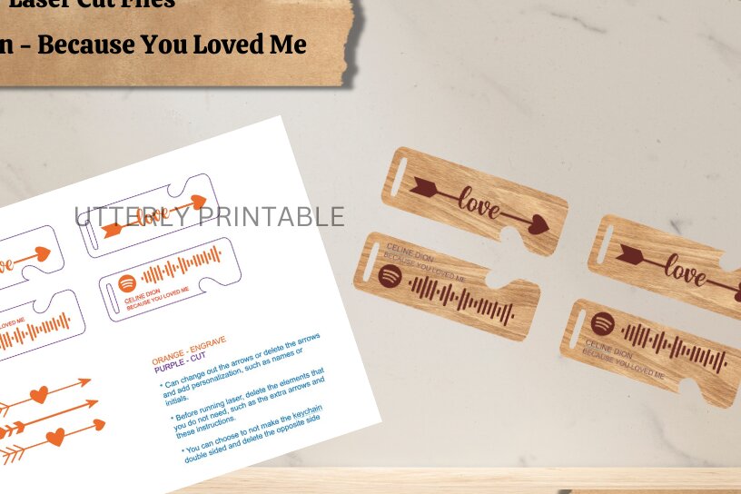 Σετ των 3 Intra απο ξύλο plywood 3mm-4mm πάχος – Αρχείο κοπής λέιζερ με μπρελόκ Spotify Couples Δίασταση  5x5 cm INTRAFABR-58802037