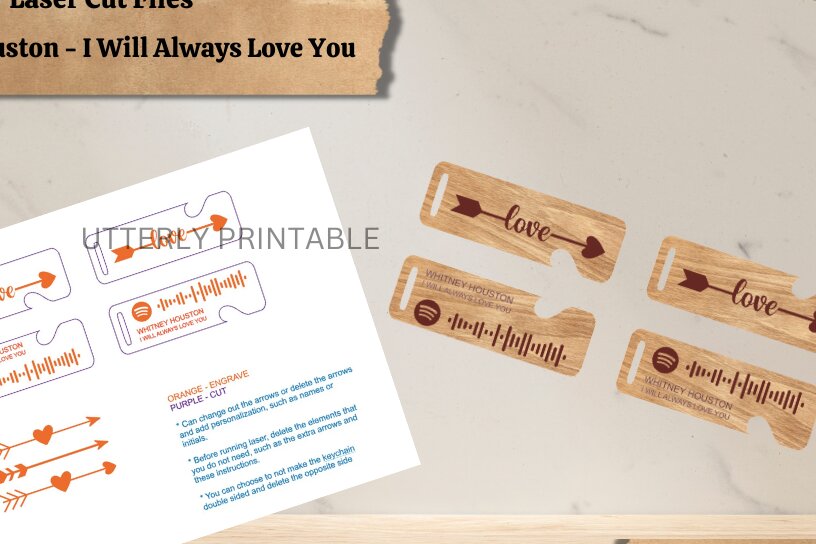 Σετ των 3 Intra απο ξύλο plywood 3mm-4mm πάχος – Αρχείο κοπής λέιζερ με μπρελόκ Spotify Couples Δίασταση  5x5 cm INTRAFABR-58809752