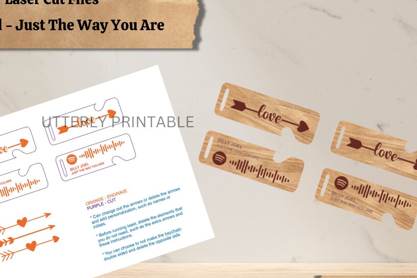 Σετ των 3 Intra απο ξύλο plywood 3mm-4mm πάχος – Αρχείο κοπής λέιζερ με μπρελόκ Spotify Couples Δίασταση  5x5 cm INTRAFABR-58798756