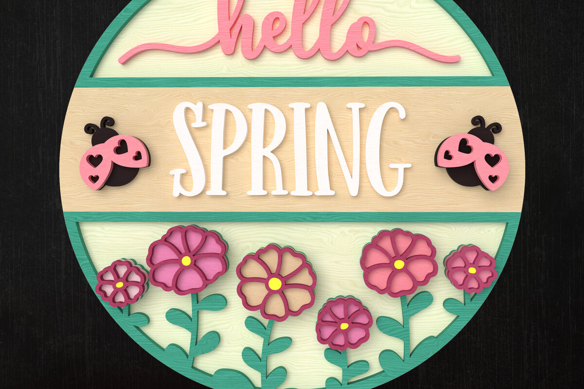 Σετ των 2 Intra απο ξύλο plywood 3mm-4mm πάχος – Ανοιξιάτικο λουλούδι στον κήπο Δίασταση  20x20 cm INTRAFABR-112942101