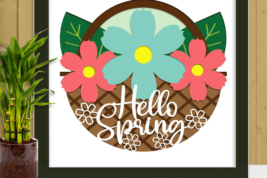 Σετ των 2 Intra απο ξύλο plywood 3mm-4mm πάχος – Ανοιξιάτικο Papercut 7 Eps Png Ai Δίασταση  20x20 cm INTRAFABR-26452485