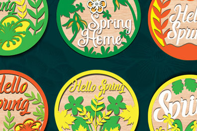 Σετ των 2 Intra απο ξύλο plywood 3mm-4mm πάχος – Σετ κοπής με λέιζερ κρεμάστρα στρογγυλής πόρτας με ελατήρια Δίασταση  20x20 cm INTRAFABR-95787237