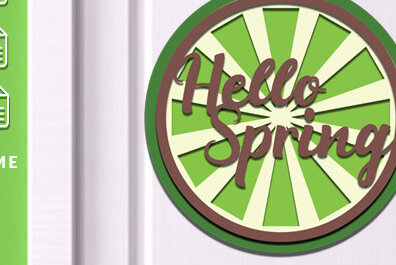 Σετ των 2 Intra απο ξύλο plywood 3mm-4mm πάχος – Ανοιξιάτικη στρογγυλή πινακίδα Κρεμάστρα πόρτας με λέιζερ Δίασταση  20x20 cm INTRAFABR-61035541