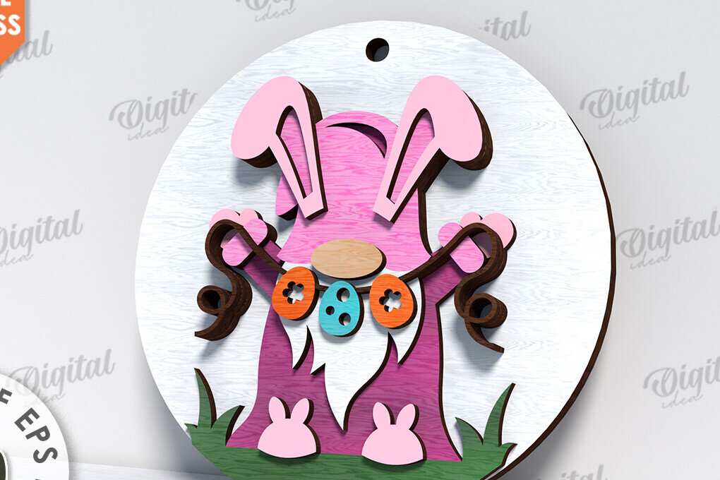 Σετ των 2 Intra απο ξύλο plywood 3mm-4mm πάχος – Ανοιξιάτικο στρογγυλό σημάδι. Πάσχα στρογγυλό σημάδι Δίασταση  20x20 cm INTRAFABR-116278067