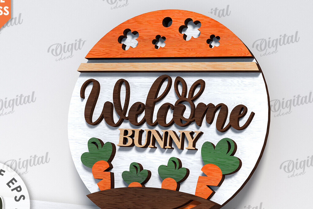 Σετ των 2 Intra απο ξύλο plywood 3mm-4mm πάχος – Ανοιξιάτικο στρογγυλό σημάδι. Πάσχα στρογγυλό σημάδι Δίασταση  20x20 cm INTRAFABR-116278307