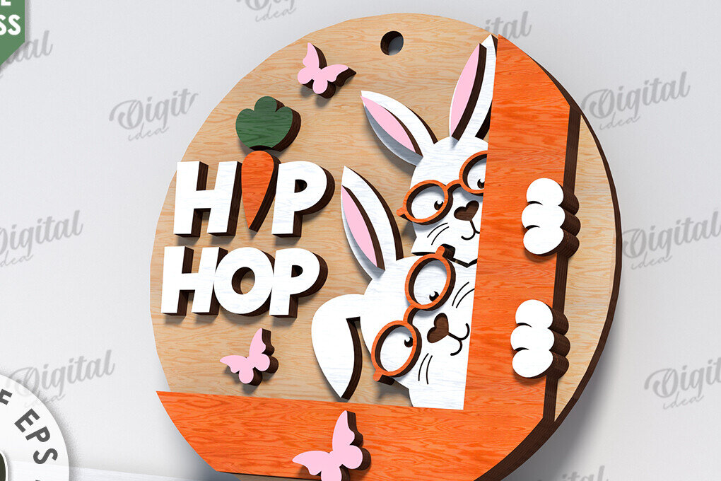 Σετ των 2 Intra απο ξύλο plywood 3mm-4mm πάχος – Ανοιξιάτικο στρογγυλό σημάδι. Πάσχα στρογγυλό σημάδι Δίασταση  20x20 cm INTRAFABR-116277699