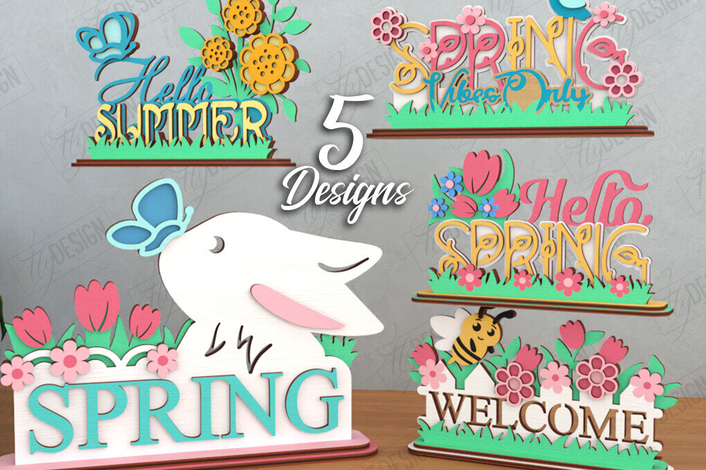 Σετ των 2 Intra απο ξύλο plywood 3mm-4mm πάχος – Δέσμη κοπής με λέιζερ με ελατήριο | Ανθινος Δίασταση  20x20 cm INTRAFABR-120093496