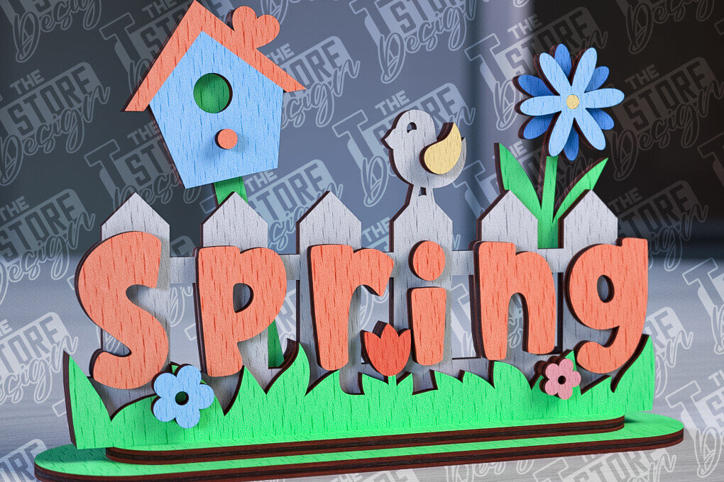 Σετ των 2 Intra απο ξύλο plywood 3mm-4mm πάχος – Σχεδιασμός κοπής με λέιζερ βάσης ελατηρίου | 3D Stand Δίασταση  20x20 cm INTRAFABR-92259816