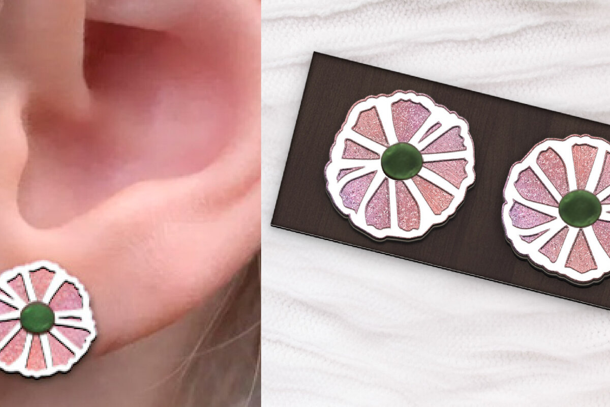 Σετ των 3 Intra απο ξύλο plywood 3mm-4mm πάχος – Ανοιξιάτικα σκουλαρίκια με λουλούδια κομμένα με λέιζερ. Δίασταση  5x5 cm INTRAFABR-116584873