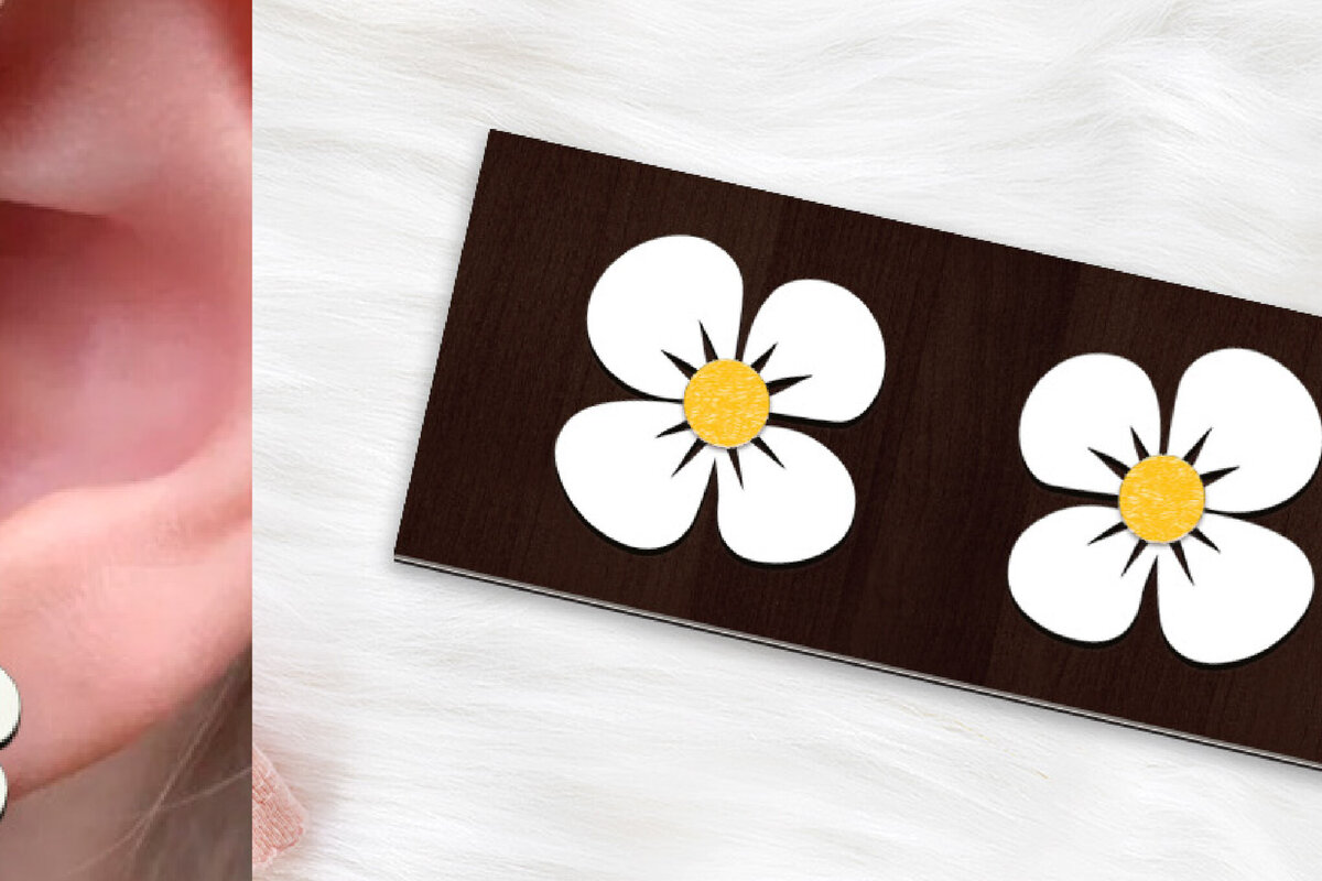 Σετ των 3 Intra απο ξύλο plywood 3mm-4mm πάχος – Ανοιξιάτικα σκουλαρίκια με λουλούδια κομμένα με λέιζερ. Δίασταση  5x5 cm INTRAFABR-117755440