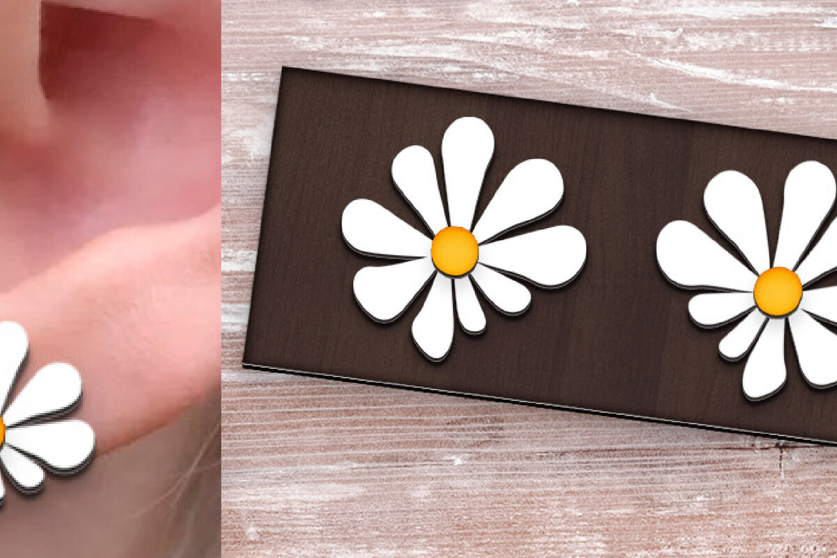 Σετ των 3 Intra απο ξύλο plywood 3mm-4mm πάχος – Ανοιξιάτικα σκουλαρίκια με λουλούδια κομμένα με λέιζερ. Δίασταση  5x5 cm INTRAFABR-116486661