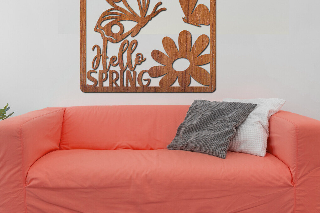 Intra απο ξύλο plywood 3mm-4mm πάχος – Ανοιξιάτικη διακόσμηση τοίχου | Διακόσμηση τοίχου Lasercut Δίασταση  40x30 cm INTRAFABR-114448247