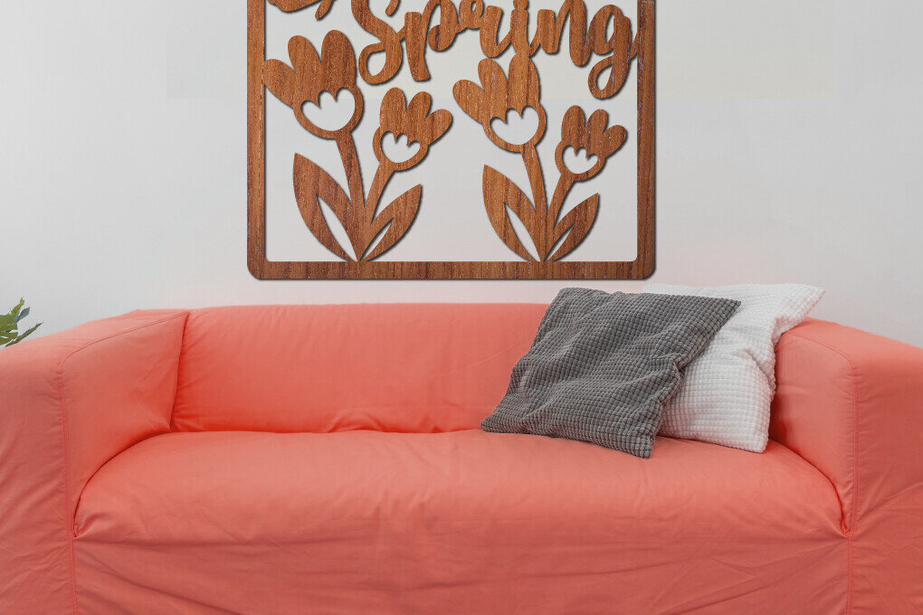 Intra απο ξύλο plywood 3mm-4mm πάχος – Ανοιξιάτικη διακόσμηση τοίχου | Διακόσμηση τοίχου Lasercut Δίασταση  40x30 cm INTRAFABR-115659533