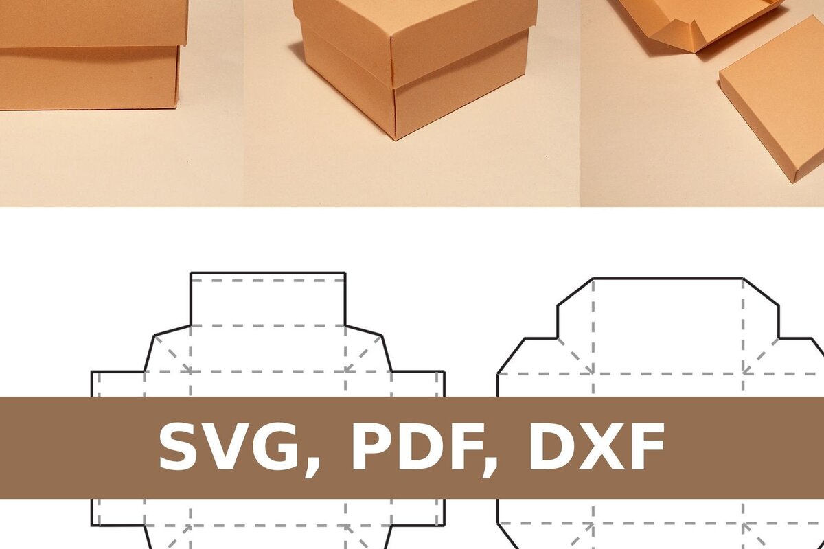 Σετ των 2 Intra απο ξύλο plywood 3mm-4mm πάχος – Τετράγωνο κουτί με καπάκι Δίασταση  20x20 cm INTRAFABR-33159448