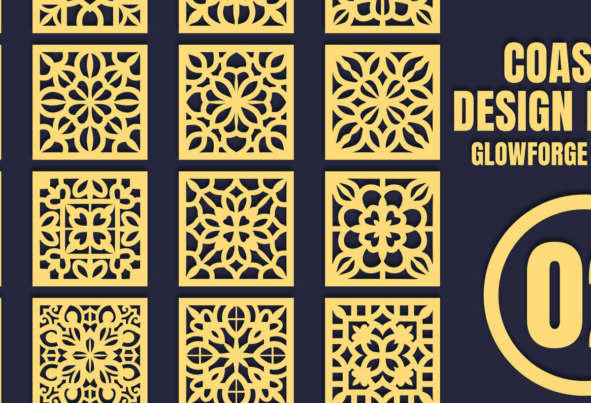 Σετ των 2 Intra απο ξύλο plywood 3mm-4mm πάχος – Square CoastersMandala 02 Δίασταση  20x20 cm INTRAFABR-85510193