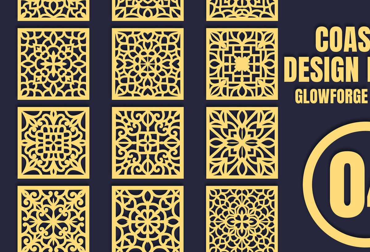 Σετ των 2 Intra απο ξύλο plywood 3mm-4mm πάχος – Square Coasters Mandala 04 Δίασταση  20x20 cm INTRAFABR-85510207