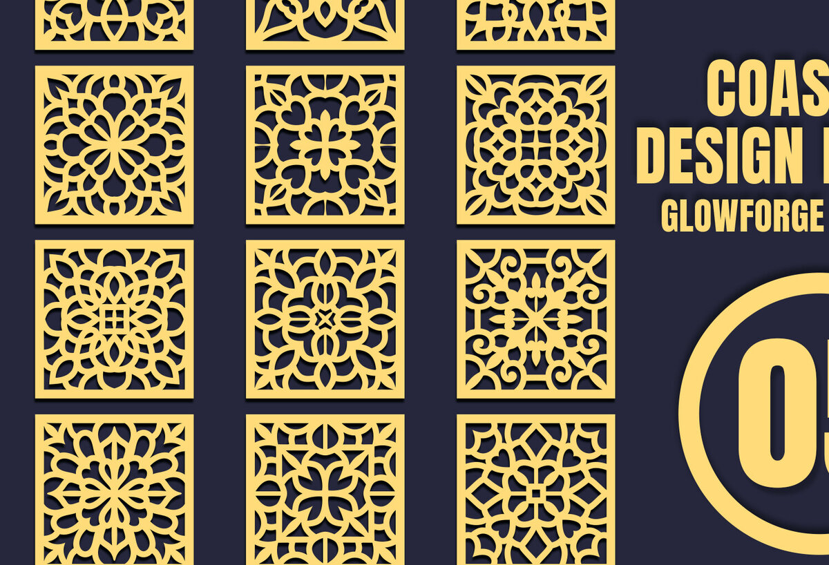 Σετ των 2 Intra απο ξύλο plywood 3mm-4mm πάχος – Square CoastersMandala 05 Δίασταση  20x20 cm INTRAFABR-85510213