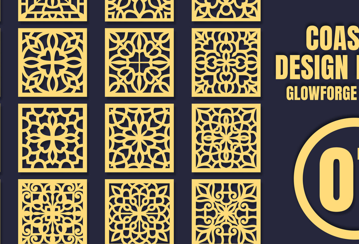 Σετ των 2 Intra απο ξύλο plywood 3mm-4mm πάχος – Square Coasters Mandala 07 Δίασταση  20x20 cm INTRAFABR-85510251