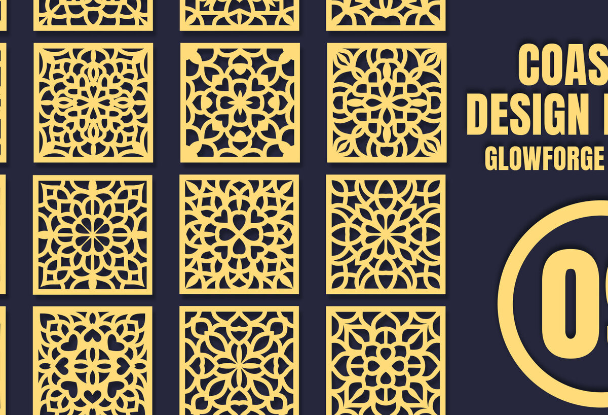 Σετ των 2 Intra απο ξύλο plywood 3mm-4mm πάχος – Square CoastersMandala 09 Δίασταση  20x20 cm INTRAFABR-85510273