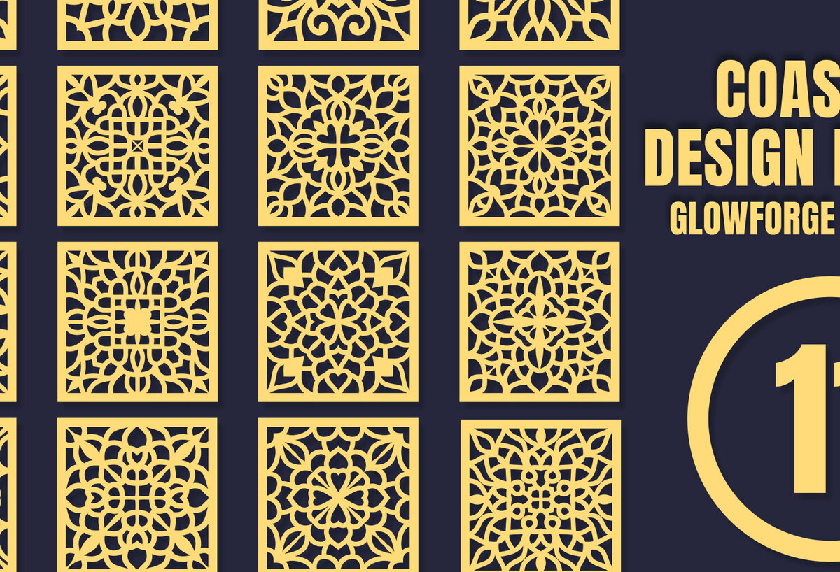 Σετ των 2 Intra απο ξύλο plywood 3mm-4mm πάχος – Square CoastersMandala 11 Δίασταση  20x20 cm INTRAFABR-85510292