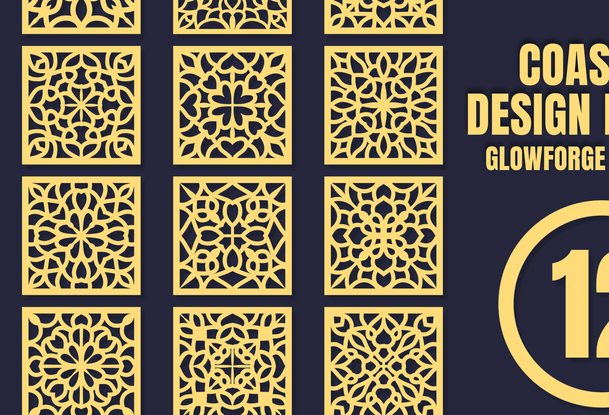 Σετ των 2 Intra απο ξύλο plywood 3mm-4mm πάχος – Square CoastersMandala 12 Δίασταση  20x20 cm INTRAFABR-85510297