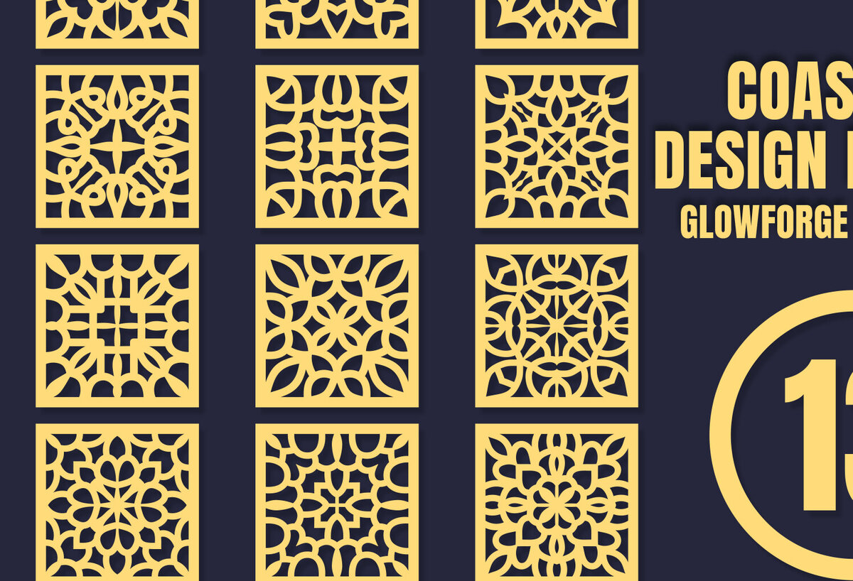 Σετ των 2 Intra απο ξύλο plywood 3mm-4mm πάχος – Square CoastersMandala 13 Δίασταση  20x20 cm INTRAFABR-85510306