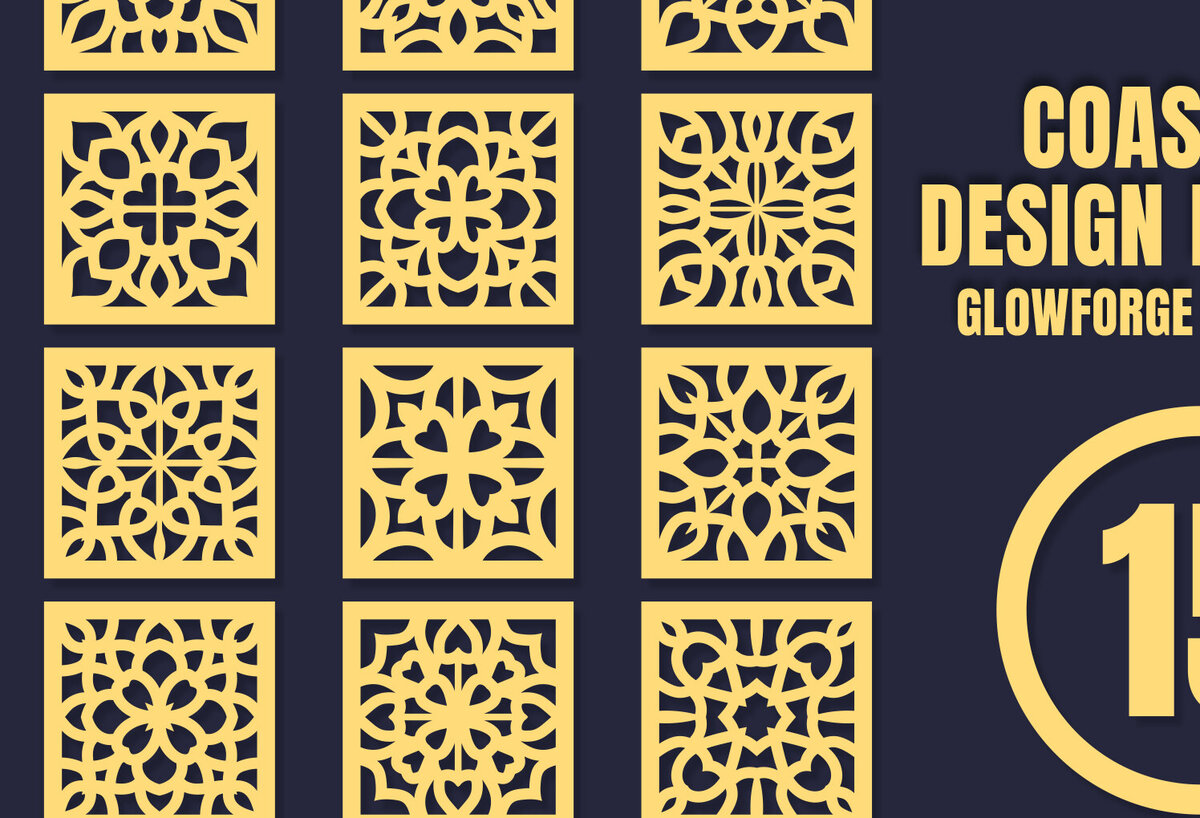 Σετ των 2 Intra απο ξύλο plywood 3mm-4mm πάχος – Square CoastersMandala 15 Δίασταση  20x20 cm INTRAFABR-85510332