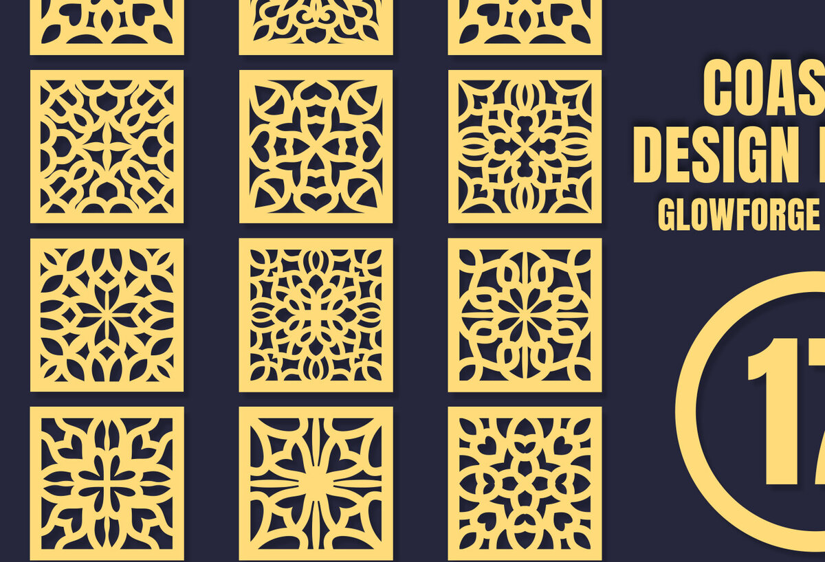 Σετ των 2 Intra απο ξύλο plywood 3mm-4mm πάχος – Square CoastersMandala 17 Δίασταση  20x20 cm INTRAFABR-85510356