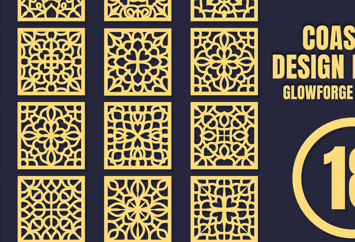 Σετ των 2 Intra απο ξύλο plywood 3mm-4mm πάχος – Square CoastersMandala 18 Δίασταση  20x20 cm INTRAFABR-85510368